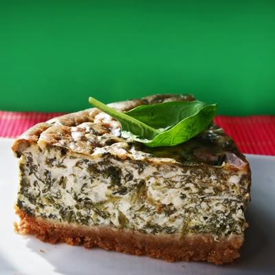 Pastel de queso y espinacas